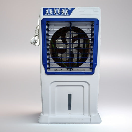 Smarty Lotus Desert Air Cooler 80L – Efficient and Portable Cooling Solution Blue and White.